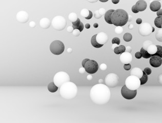 3D Spheres glossy black and white