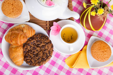 afternoon tea with fresh baking