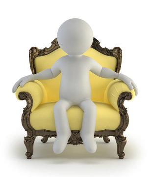 3d small people - luxurious armchair