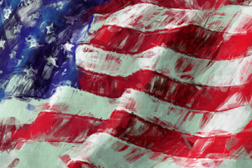 USA Flag abstract painting background