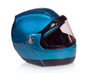 Motorcycle helmet light blue