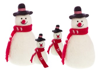 Familie Schneemann an Weihnachten