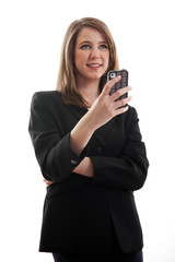 Pretty brunette caucasian american businesswoman