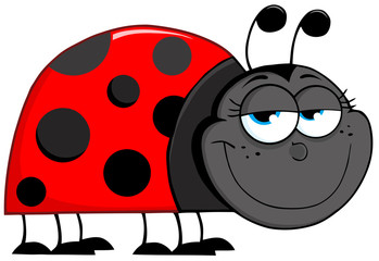 Fototapeta premium Happy Ladybug Cartoon Character