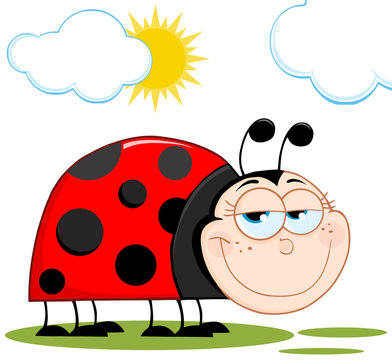 Happy Ladybug On A Meadow