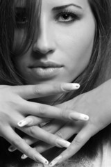 Obraz premium beautiful girl withs a flower head