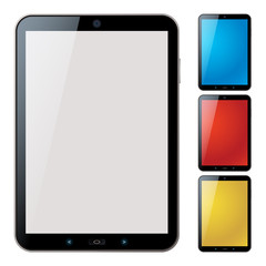 Vertical tablet pc set with copyspace - isolated vector