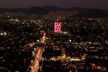 Meubelstickers Mexiko City bei Nacht 4 © ThKatz