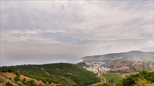Time lapse The settlement near the sea