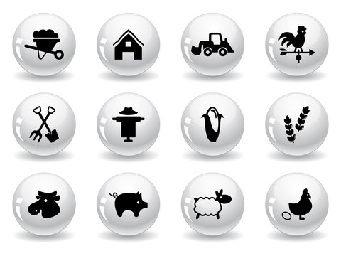 Web buttons, farming icons