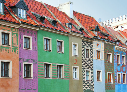 Buildings on Market square in Poznan, Poland