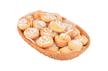 Homemade meringue cookie, isolated on white background