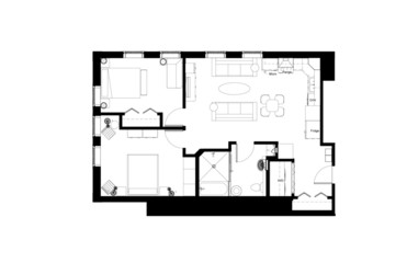 Concept 2 Bedroom Condo - Floor Plan