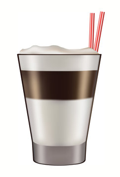 Mug of layered caffe latte