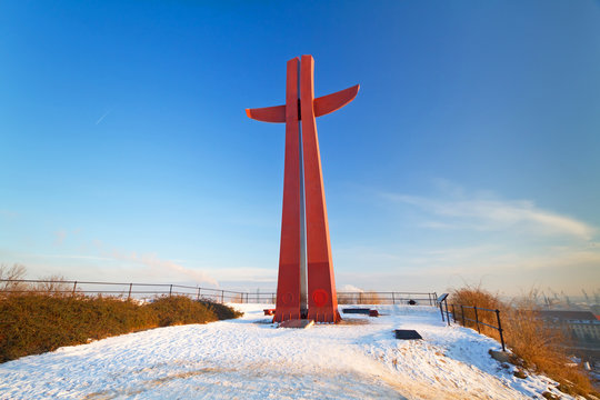 Millennium Cross monument in Gdansk, Poland