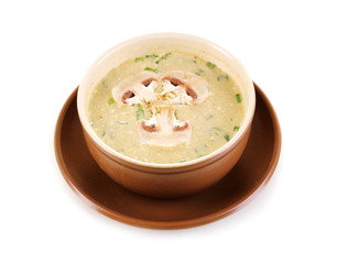 Tasty soup isolated on white