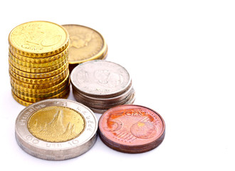 towers of coins from mant countries