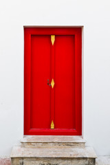 The Thai style red door in Wat Pho