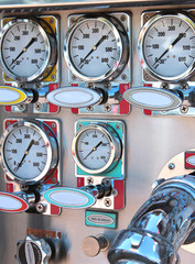 instrument panel on fire engine