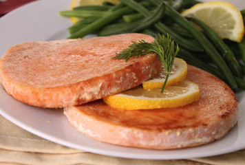 grilled salmon and vegetables