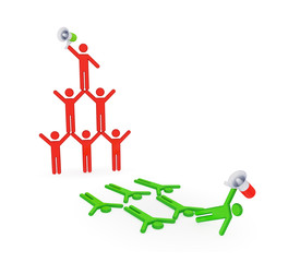 3d small people pyramid.