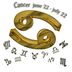 Cancer zodiac sign, and date of birth.