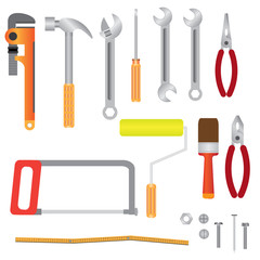 Set of instruments for renovation.