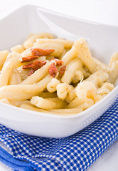 Pasta with artichoke pesto.