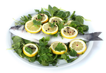 Fresh fish with lemon, parsley and spice