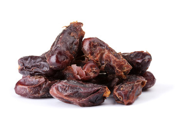 delicious dried dates isolated on white
