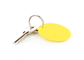 Key with charm isolated on white