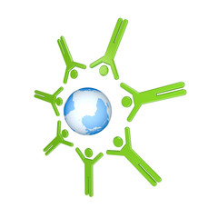 Round dance of 3D small people