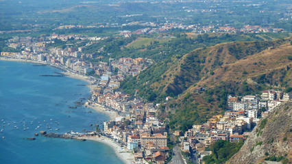 Côte sicilienne depuis Taormina, Sicile