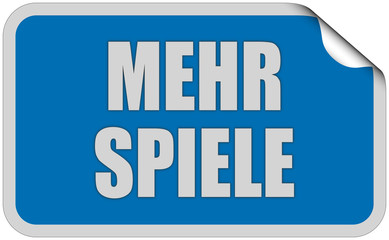 Sticker blau eckig curl oben MEHR SPIELE