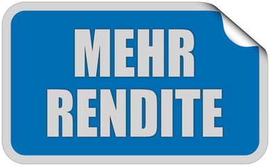 Sticker blau eckig curl oben MEHR RENDITE