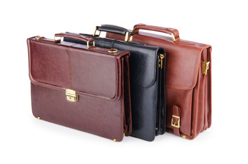 Briefcases isolated on the white