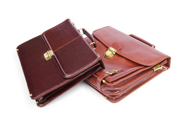 Briefcases isolated on the white