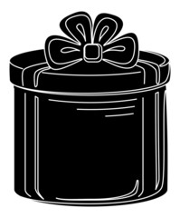 Gift box round, silhouette