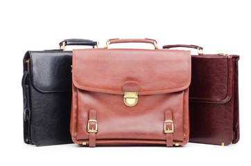 Briefcases isolated on the white