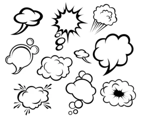 Rolgordijnen Speech bubbles and clouds © Vector Tradition