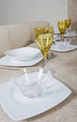 Place settings on a table