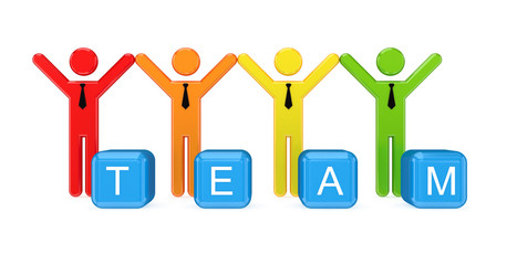 Fototapeta premium Team of 3D small people.