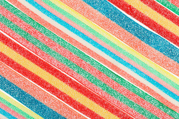 Multicolor gummy candy (licorice) sweets closeupfood background