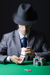 Man playing in the casino