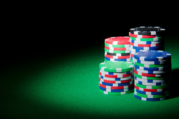Casino concept with chips and cards