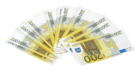 Euro banknotes isolated