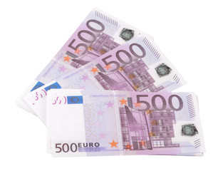 Euro banknotes isolated