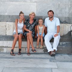 Fototapeta premium Italy, Pisa - portrait of family in Pisa