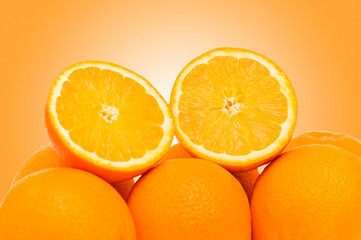 Oranges on the gradient background