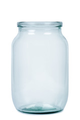 Empty glass jar.